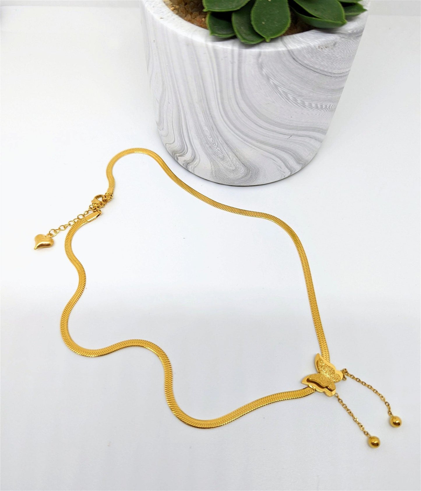 Butterfly snake chain necklace. - Maily's Classic Accessories