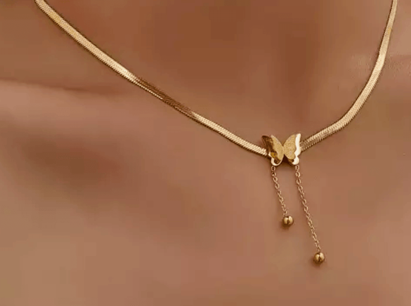 Butterfly snake chain necklace. - Maily's Classic Accessories