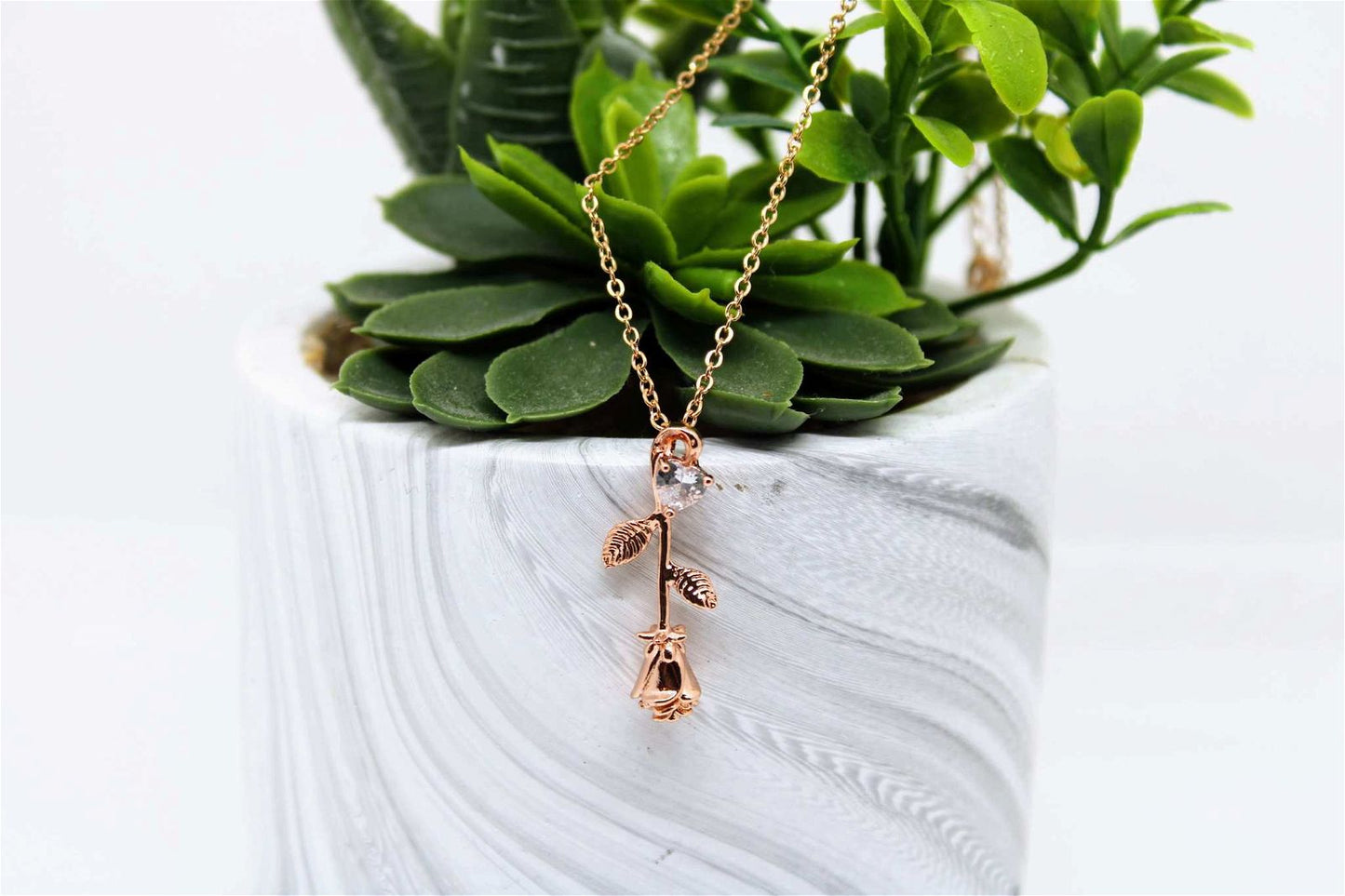 Rose Pendant Necklace - Maily's Classic Accessories